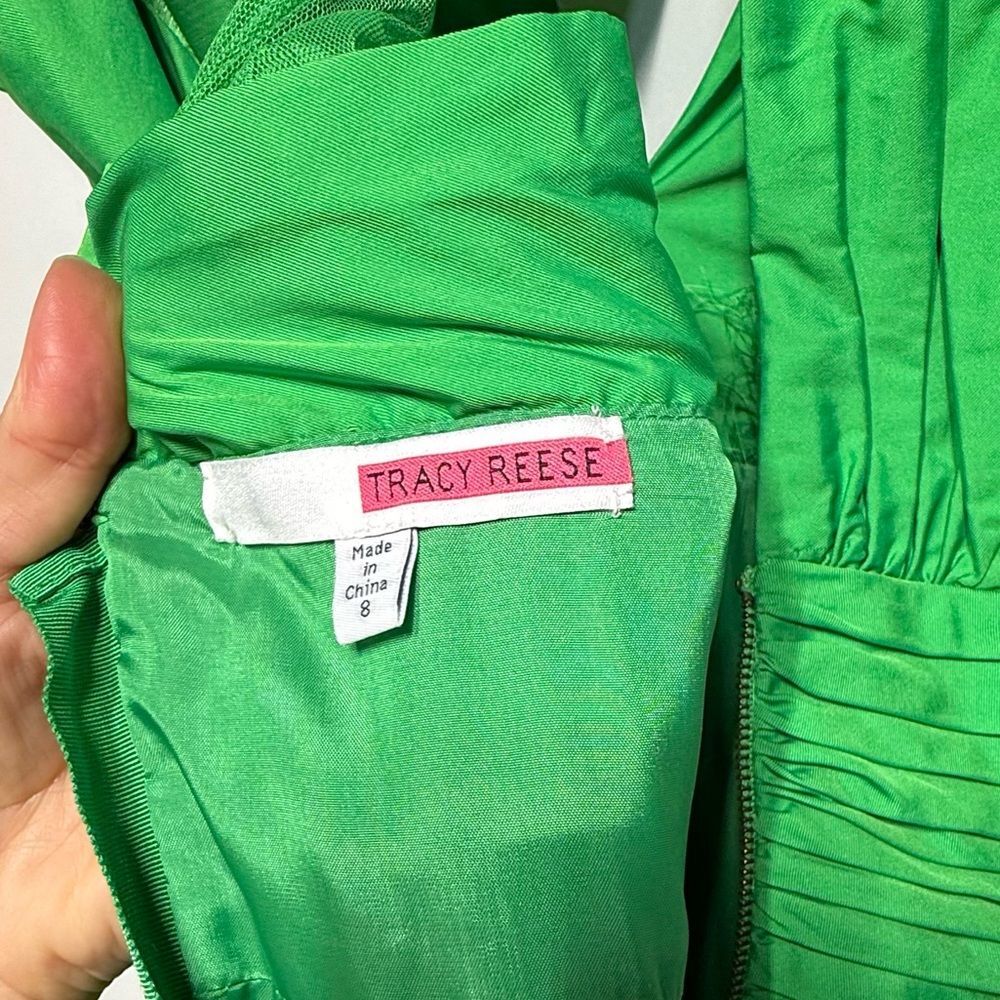 Anthropologie Tracy Reese Midi Dress Parted Emerald Dress with Pockets 8 - Picture 15 of 15